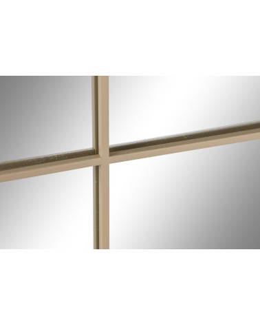 Espejo ventana de metal beige 90x2x90