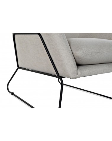 JENSEN Sillón Abullonado Gris Escandinavo