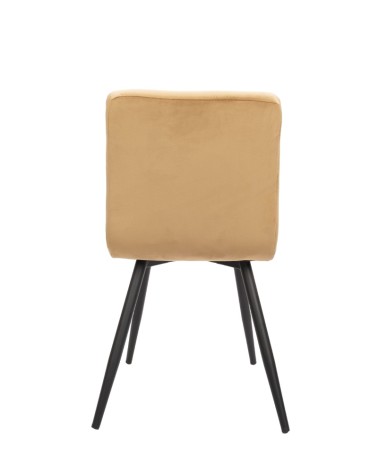 ELKEN Silla Comedor Terciopelo Beige